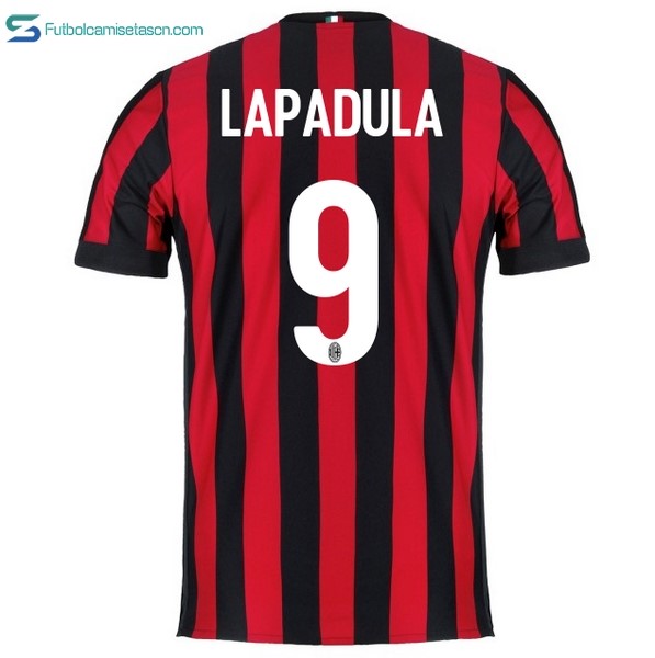 Camiseta Milan 1ª Lapadula 2017/18